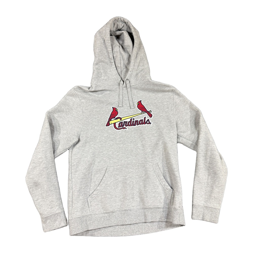 Majestic MLB St. Louis Cardinals Hoodie Mens Medium Gray Pullover Sweatshirt